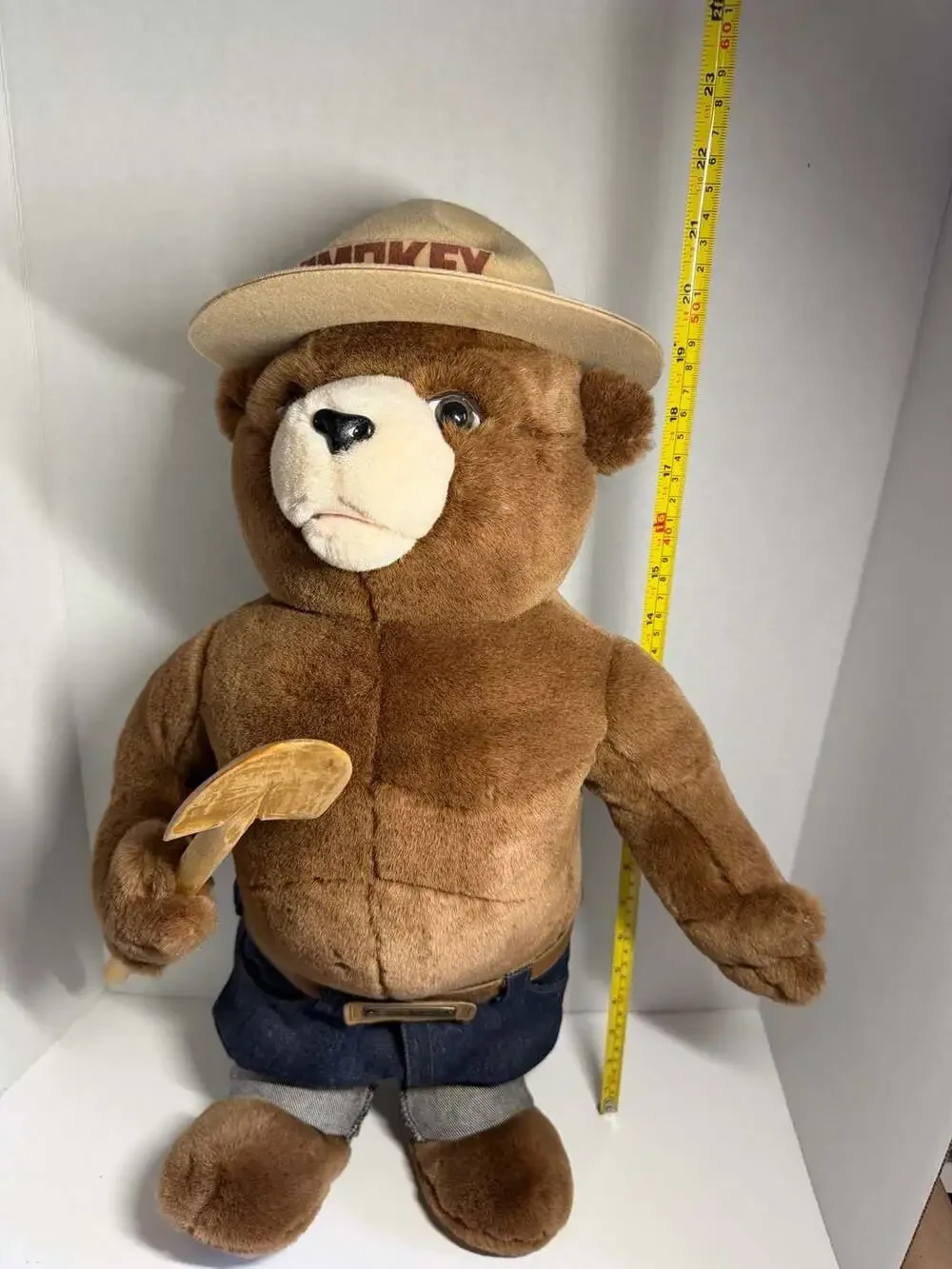 Vintage 1994 J.J. Wind Smokey Bear 50th Anniversary Plush Doll with Shovel